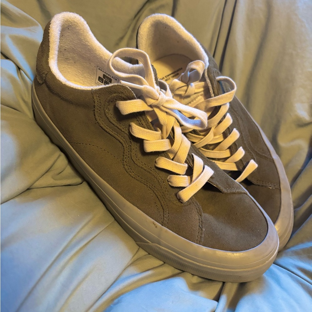 Brandblack handmade shoes olive/muted green/with grey rubber  sole